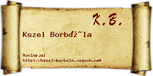 Kszel Borbála névjegykártya