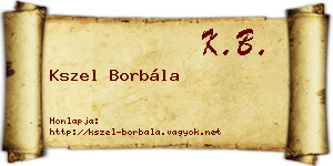 Kszel Borbála névjegykártya